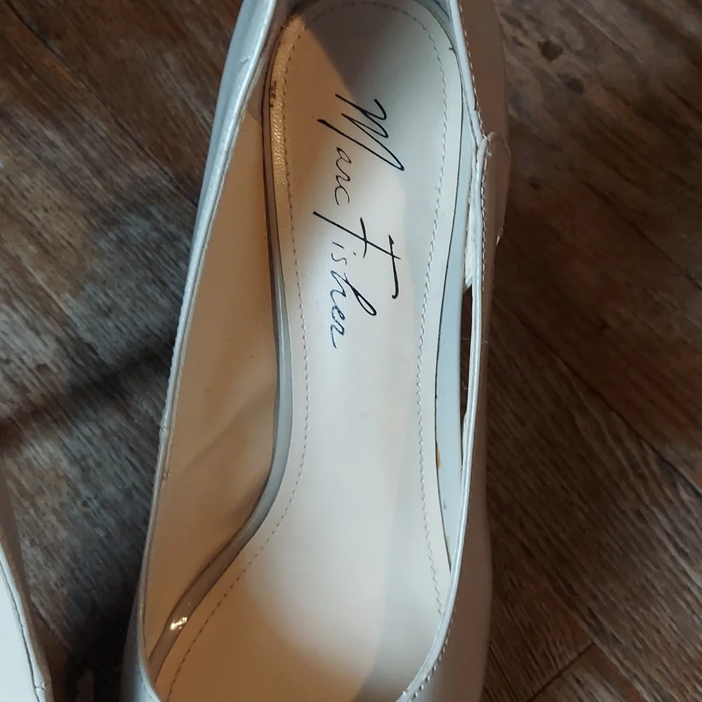 Marc Fisher Tan Peep-Toe Heels - Picture 7 of 8